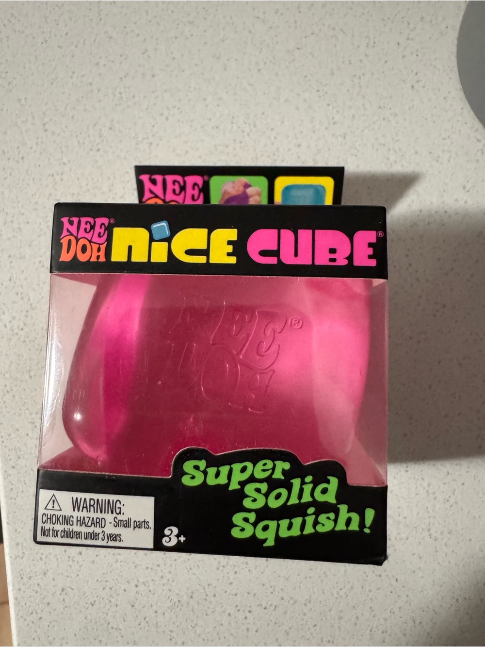 Nee Doh Nice Cube Super Solid Squish - Pink, blue or purple